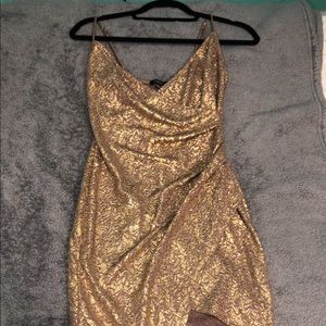 gold dress